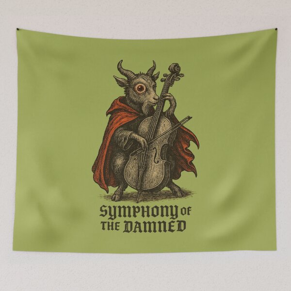 Item preview, Demonic Goat Playing Cello designed and sold by Meandmyshop.