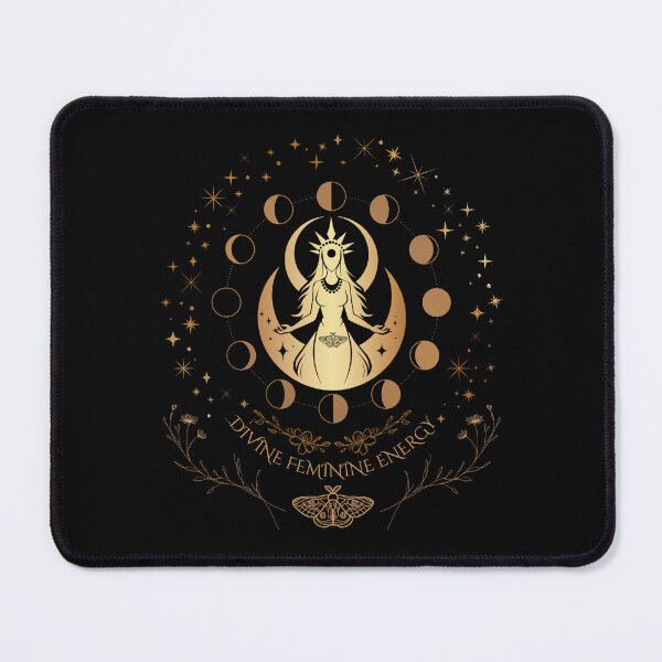 Item preview, Divine Feminine Energy Goddess and Floral Celestial Moon Phases Boho Cosmic Spiritual Gift designed and sold by VisualAwakeningArt.