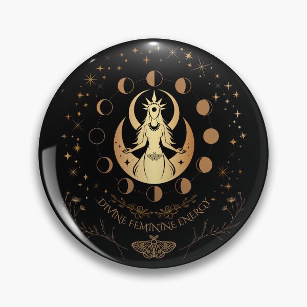 Item preview, Divine Feminine Energy Goddess and Floral Celestial Moon Phases Boho Cosmic Spiritual Gift designed and sold by VisualAwakeningArt.