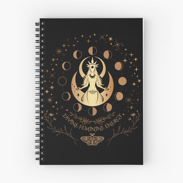 Item preview, Divine Feminine Energy Goddess and Floral Celestial Moon Phases Boho Cosmic Spiritual Gift designed and sold by VisualAwakeningArt.