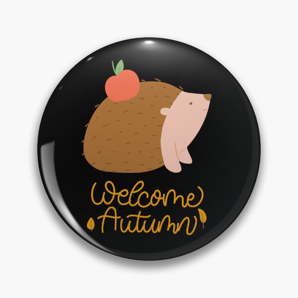 Item preview, Cute Hedgehog with Apple "Welcome Autumn" Calligraphy T-Shirt designed and sold by FestivityFinds.