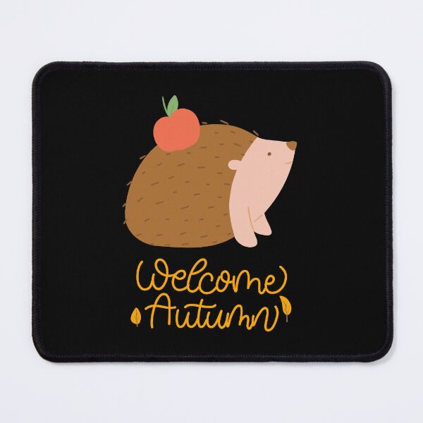 Item preview, Cute Hedgehog with Apple "Welcome Autumn" Calligraphy T-Shirt designed and sold by FestivityFinds.