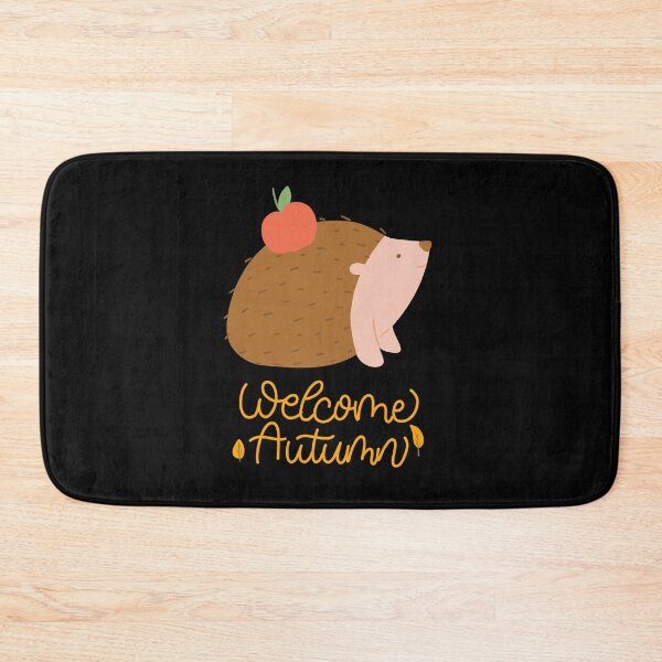 Item preview, Cute Hedgehog with Apple "Welcome Autumn" Calligraphy T-Shirt designed and sold by FestivityFinds.
