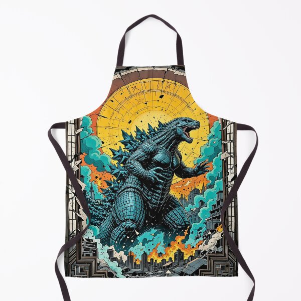Item preview, Infernal Kaiju Beast Unleashed Upon Crumbling Neon City designed and sold by BorgSpareParts.