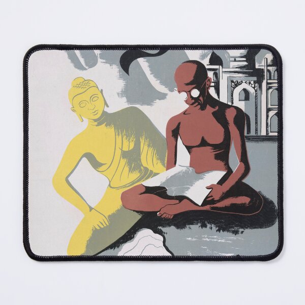 Item preview, 1940s WPA Poster | What About India | Vintage Art Print | Gandhi & Taj Mahal | Historical Graphic Design | Mid-Century Style designed and sold by artofuniverse.
