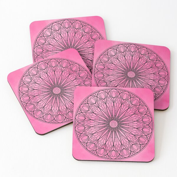 Item preview, Blush pastel Pink watercolor vibrant Indian Mandala Design Sacred Geometry Flower Geometric Pattern Meditation Boho Art designed and sold by DivineMandala.