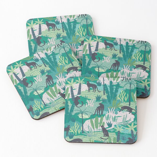 Item preview, Black Panthers in Lush Jungle designed and sold by NicolaZhukov.
