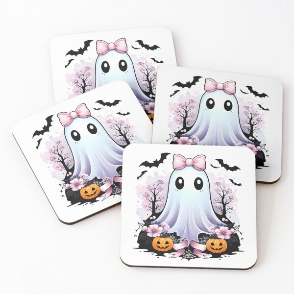 Item preview, Cute Pink Ghost, Boo, Halloween, Gift for Her, Gift for Kids designed and sold by elikatti.