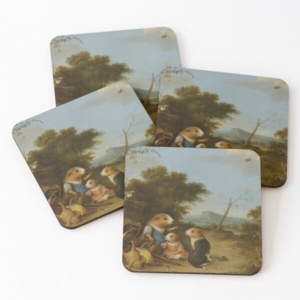 Item preview, Guinea Pigs in a Baroque Hunting Scene (After Hondecoeter) designed and sold by gandolfwizard.