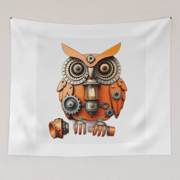 Item preview, Steampunk Owl with Gears and Lanterns designed and sold by sharon1210.