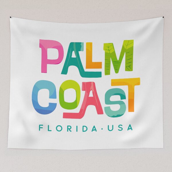 Item preview, Palm Coast Florida Retro Tropical Design designed and sold by Futurebeachbum.