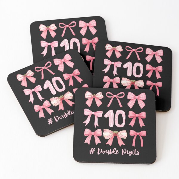 Item preview, Girls 10th Birthday Double Digits Coquette Pink Bow  designed and sold by Sasikharn.