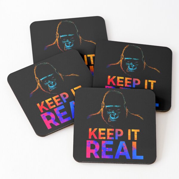 Item preview, Gorilla silhouette with text Keep it Real 1 designed and sold by Neon G.