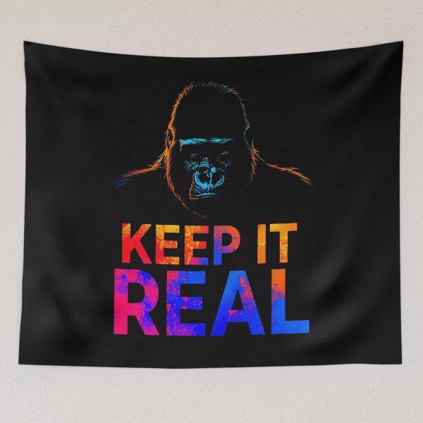 Item preview, Gorilla silhouette with text Keep it Real 1 designed and sold by Neon G.