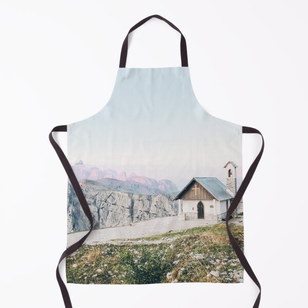 Item preview, Dolomites, Italy I Alpes mountain landscape and a church lost in the Tre Cime di Lavaredo at sunrise surrounded by majestic mountains and boho bohemian wilderness nature with pastel aesthetic designed and sold by Julie Travel Photography.