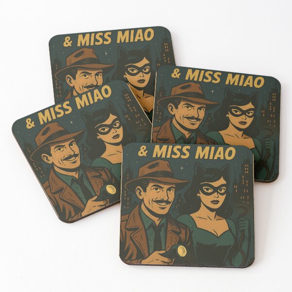 Item preview, Vintage Comic Style VLF Mister Vibe and Miss Miao Noir Poster – Retro City Secrets Cover designed and sold by VitalLifeForce.