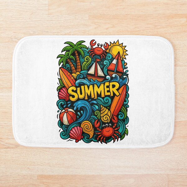 Item preview, Summer Vibes – Cartoon Beach Illustration designed and sold by HT-Creative.