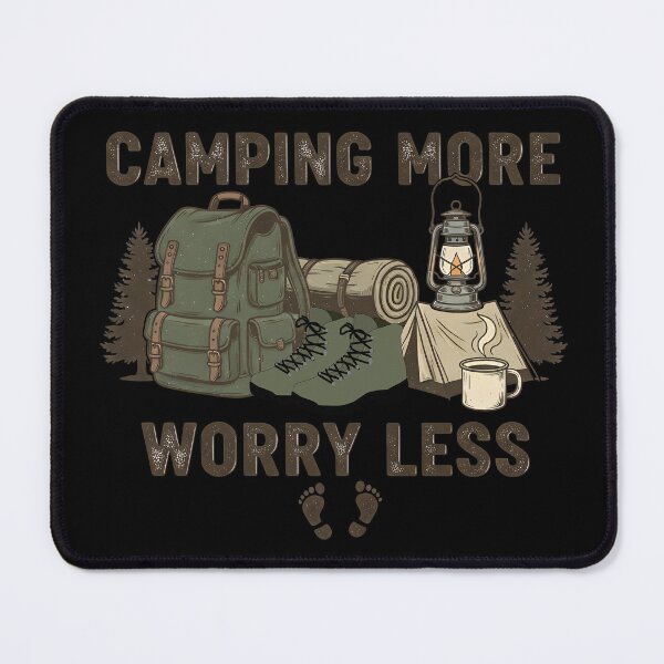 Item preview, Camping More Worry Less – Vintage Outdoor Adventure Graphic designed and sold by FmDesigner87.