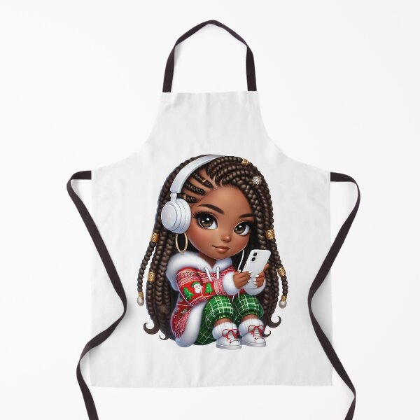Item preview, Afro Christmas Girl in Festive Outfit – Holiday Music Vibes designed and sold by Lulunza.
