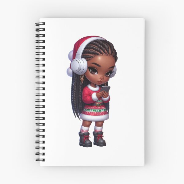 Item preview, Afro Christmas Girl with Braids – Festive Holiday Style designed and sold by Lulunza.