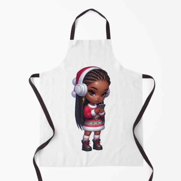 Item preview, Afro Christmas Girl with Braids – Festive Holiday Style designed and sold by Lulunza.
