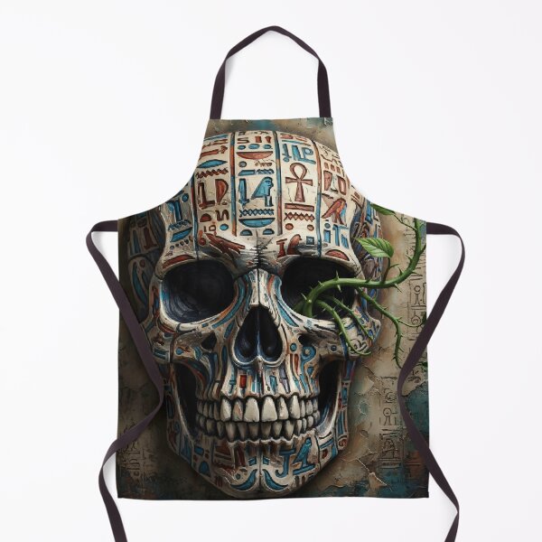Item preview, Graffiti on the skull of the Pharaoh of ancient Egypt with ancient Arabic and Egyptian writing designed and sold by jotcar.