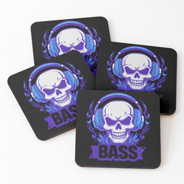 Item preview, Bass Drop skull wearing huge headphones 6 designed and sold by Neon G.