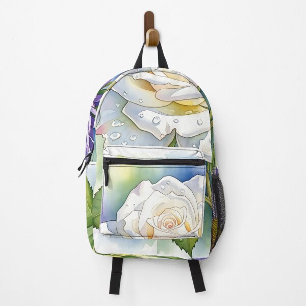 Item preview, Elegant Blossom Duo: White Rose & Aster Watercolor designed and sold by meesub.