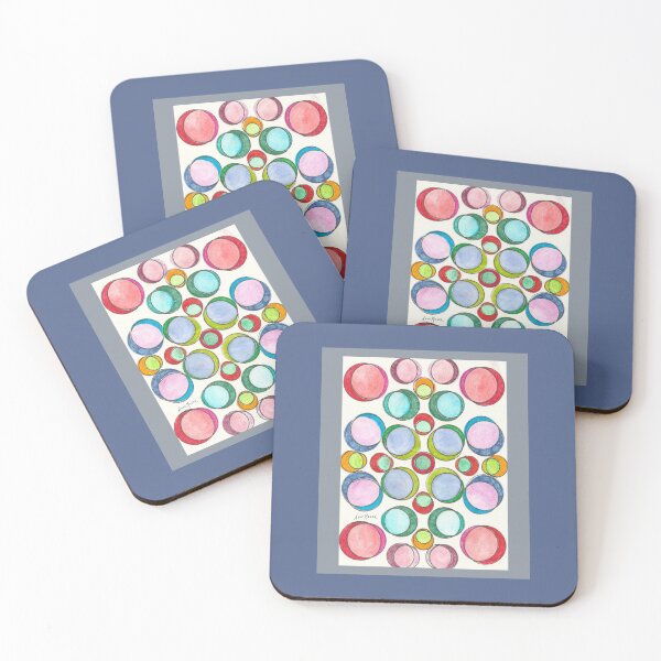 Item preview, Orbicular Symmetry - abstract watercolor and ink designed and sold by Annie Mason Art.