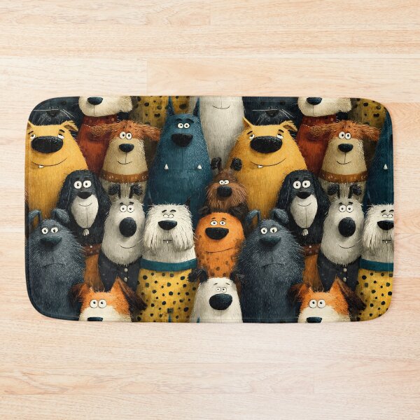 Item preview, Funny Dogs Cute Cartoon Animals Retro Pattern designed and sold by SecretDicer.