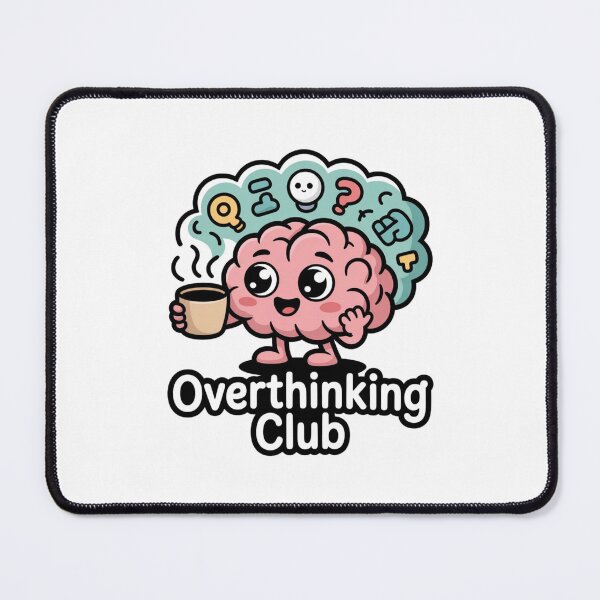 Item preview, Overthinking Club — Cute Brain Mascot Design designed and sold by Timeless Design.