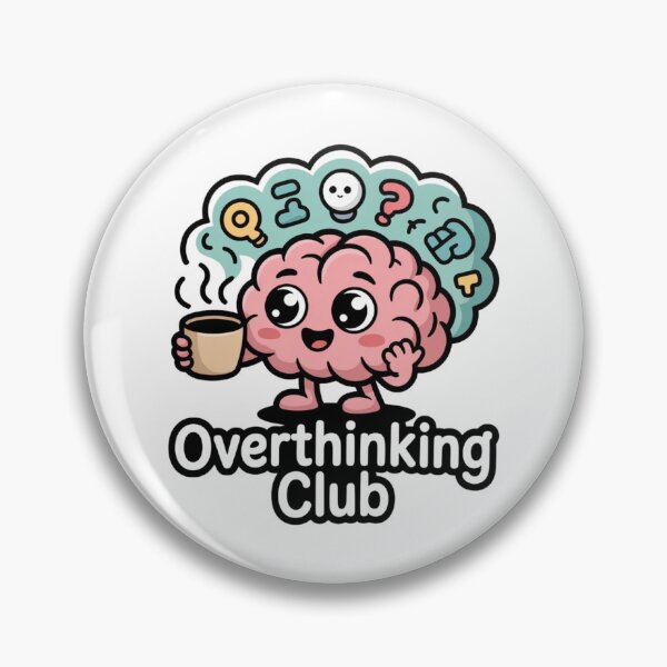 Item preview, Overthinking Club — Cute Brain Mascot Design designed and sold by Timeless Design.