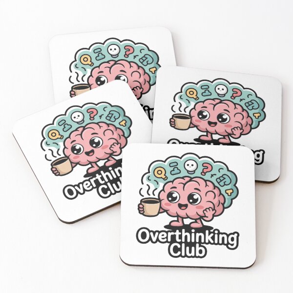 Item preview, Overthinking Club — Cute Brain Mascot Design designed and sold by Timeless Design.
