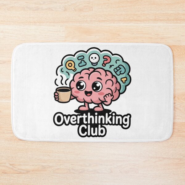 Item preview, Overthinking Club — Cute Brain Mascot Design designed and sold by Timeless Design.