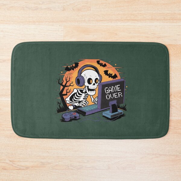 Item preview, Skeleton Gamer Game Over Funny Halloween Gaming Design designed and sold by FreshVibe Prints.