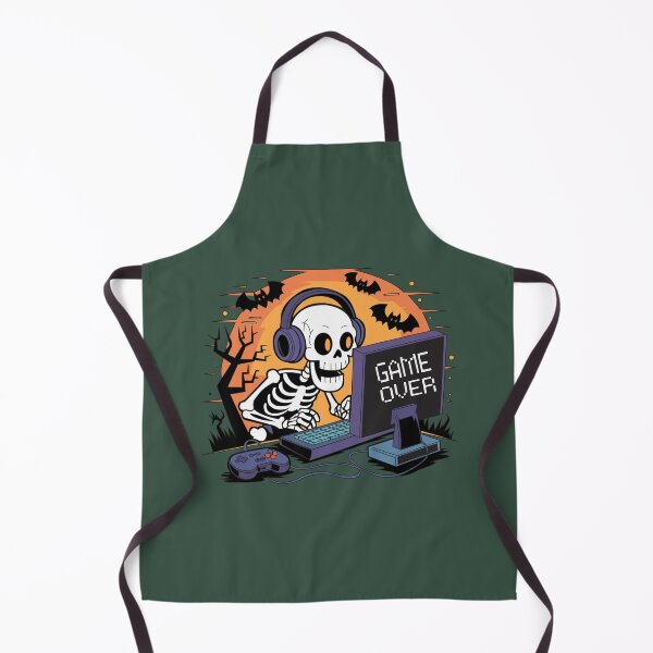 Item preview, Skeleton Gamer Game Over Funny Halloween Gaming Design designed and sold by FreshVibe Prints.