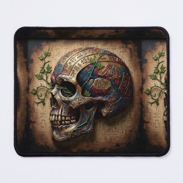 Item preview, Graffiti on the skull of the Pharaoh of ancient Egypt with ancient Arabic and Egyptian writing designed and sold by jotcar.