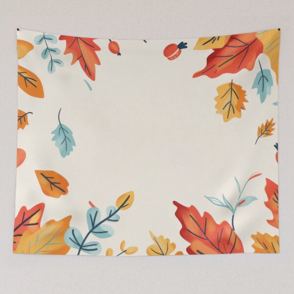 Item preview, Autumn leaves and pumpkins illustration with empty center, background, AI generated designed and sold by dvoevnore.