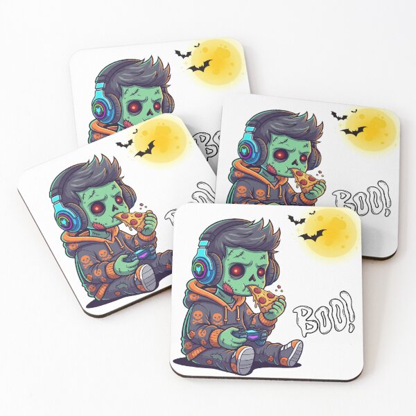 Item preview, Zombie Gamer Halloween Pizza Funny Gaming Design designed and sold by Happyfreedom.