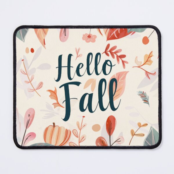 Item preview, Autumn greeting card with colorful leaves and text hello fall, AI generated designed and sold by dvoevnore.