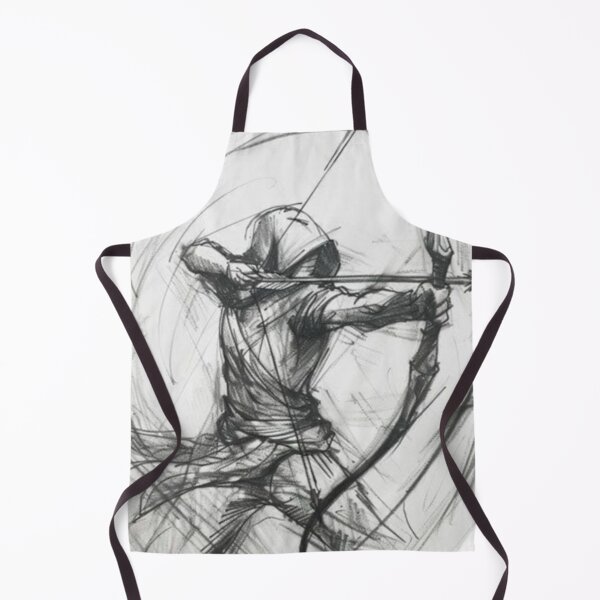 Item preview, Hooded Archer in Motion Sketch designed and sold by otakustitch.
