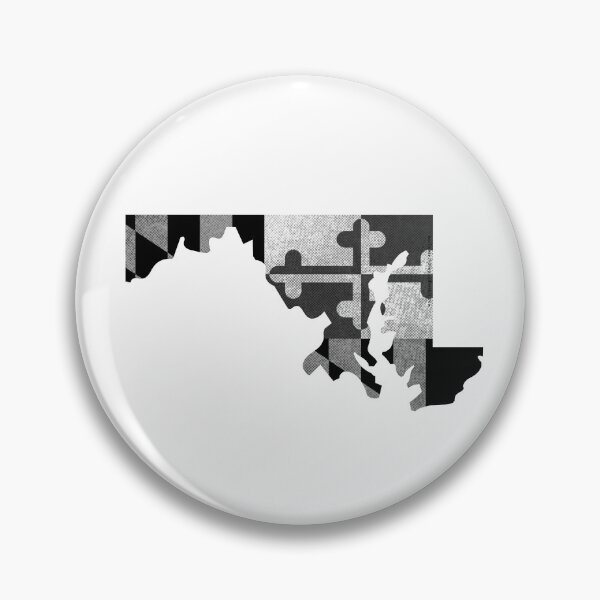 Item preview, Maryland State Outline Flag, Black & White, Horizontal designed and sold by merlinmerchshop.