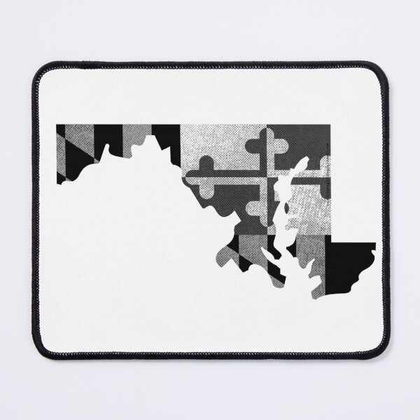 Item preview, Maryland State Outline Flag, Black & White, Horizontal designed and sold by merlinmerchshop.