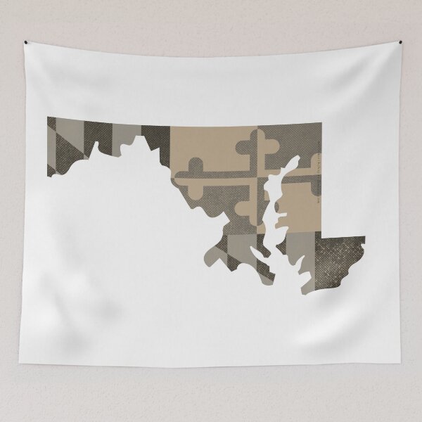 Item preview, Maryland State Outline Flag, Camouflage, Horizontal designed and sold by merlinmerchshop.