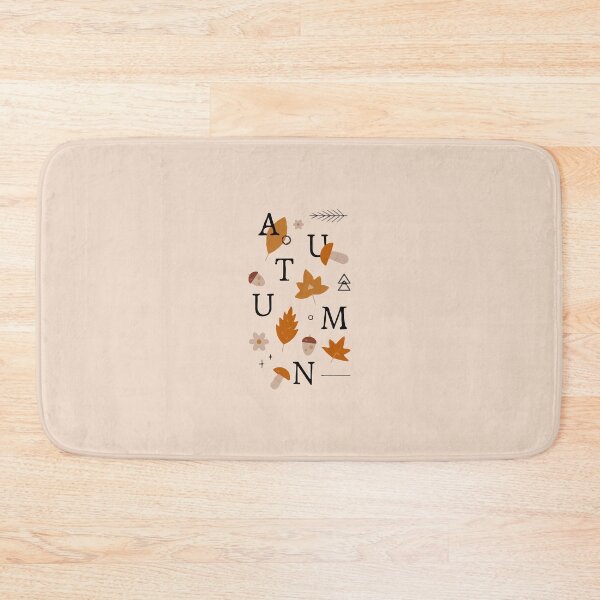 Item preview, Autumn Word Art - Leaves & Mushrooms Seasonal Design (Beige) designed and sold by designsoftinaa.