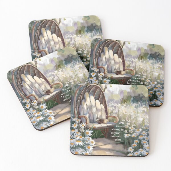 Item preview, You Are Allowed To Be Your Own Safe Place, Self Care Daisy Quote Art designed and sold by MoMidoStore.