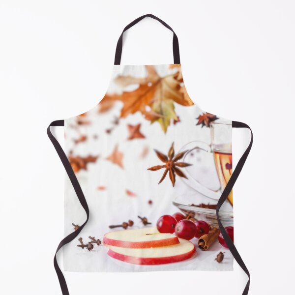 Item preview, Autumn tea with apple slices, cranberries, spices, falling ingredients in cup, AI generated designed and sold by dvoevnore.