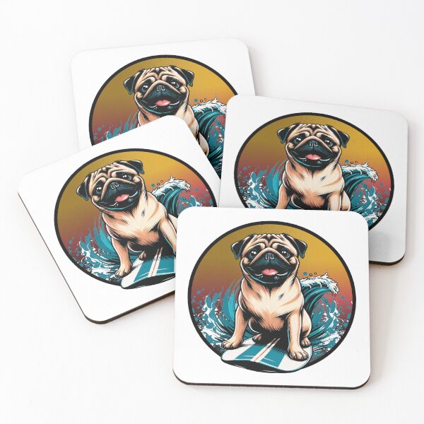 Item preview, Pug Surfer designed and sold by maistendencias.