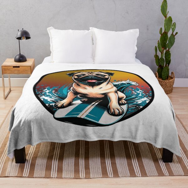 Item preview, Pug Surfer designed and sold by maistendencias.