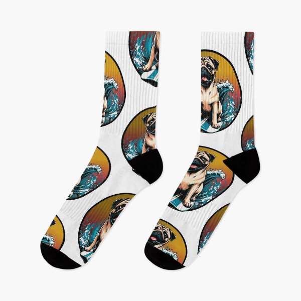 Item preview, Pug Surfer designed and sold by maistendencias.